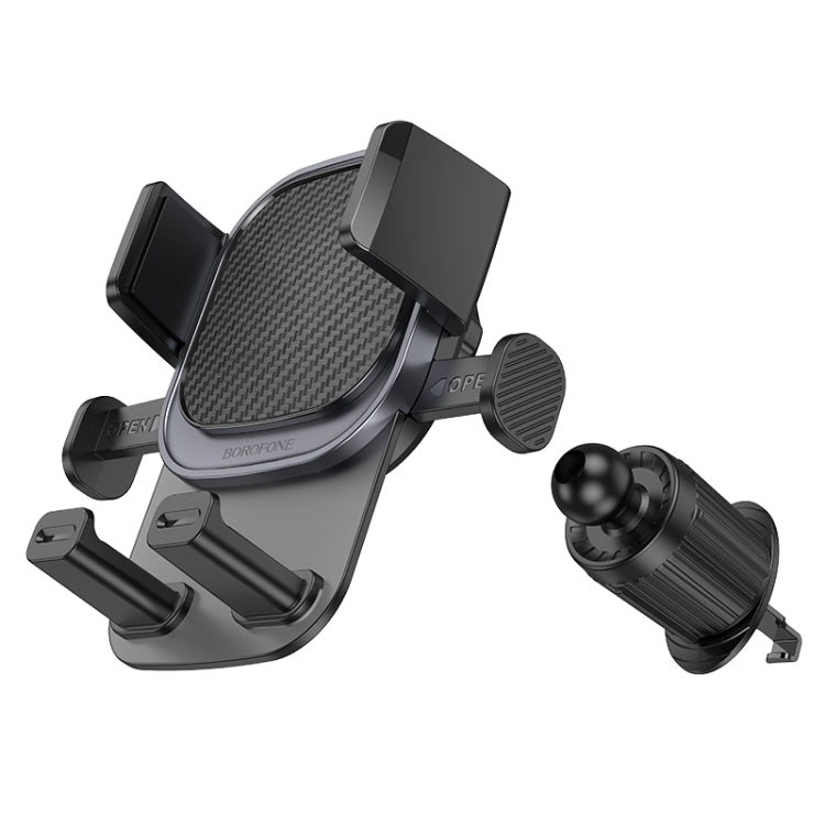 Borofone BH120 Delightful One-button Air Outlet Car Holder(Black Grey) - Universal Car Holders by Borofone | Online Shopping UK | buy2fix