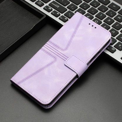 For Samsung Galaxy S25+5G Triangle Solid Color Leather Phone Case(Purple) - Galaxy S25+ 5G Cases by buy2fix | Online Shopping UK | buy2fix