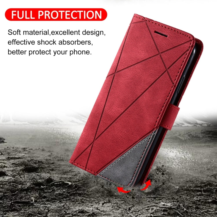 For Samsung Galaxy S25 Ultra 5G Skin Feel Splicing Leather Phone Case(Red) - Galaxy S25 Ultra 5G Cases by buy2fix | Online Shopping UK | buy2fix