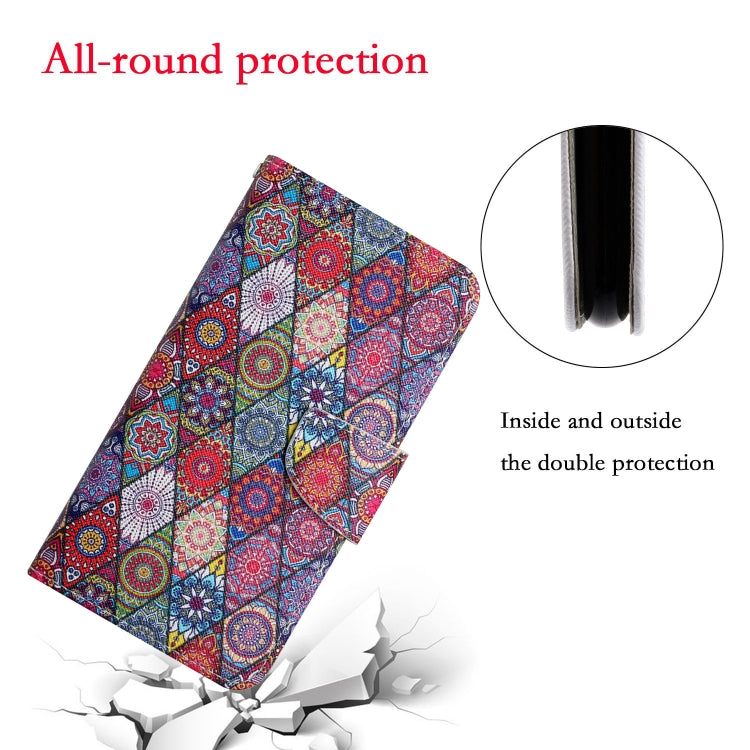 For Samsung Galaxy S25 5G Colored Drawing Pattern Leather Phone Case(Diamond Kaleidoscope) - Galaxy S25 5G Cases by buy2fix | Online Shopping UK | buy2fix