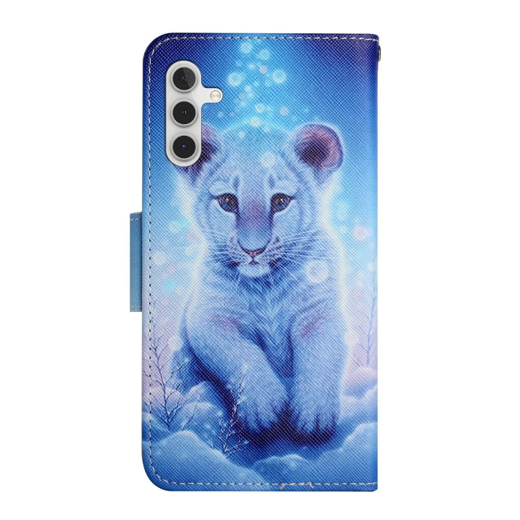 For Samsung Galaxy S25+ 5G Colored Drawing Pattern Leather Phone Case(Little Leopard) - Galaxy S25+ 5G Cases by buy2fix | Online Shopping UK | buy2fix