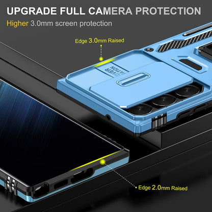 For Samsung Galaxy S25 Ultra 5G Armor PC Hybrid TPU Camera Shield Phone Case(Light Blue) - Galaxy S25 Ultra 5G Cases by buy2fix | Online Shopping UK | buy2fix