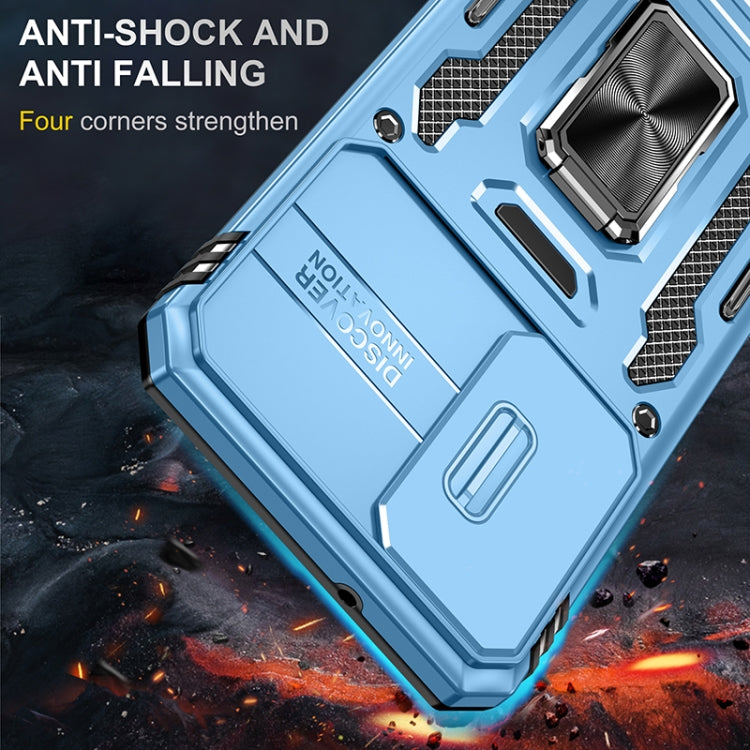 For Samsung Galaxy S25+ 5G Armor PC Hybrid TPU Camera Shield Phone Case(Light Blue) - Galaxy S25+ 5G Cases by buy2fix | Online Shopping UK | buy2fix