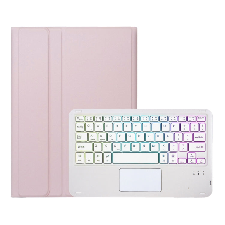 For Honor Pad X9 / X8 Pro 11.5 AH15-AS Ultra-thin Detachable Backlight Bluetooth Keyboard Leather Tablet Case with Touchpad(Pink White) - Others Keyboard by buy2fix | Online Shopping UK | buy2fix