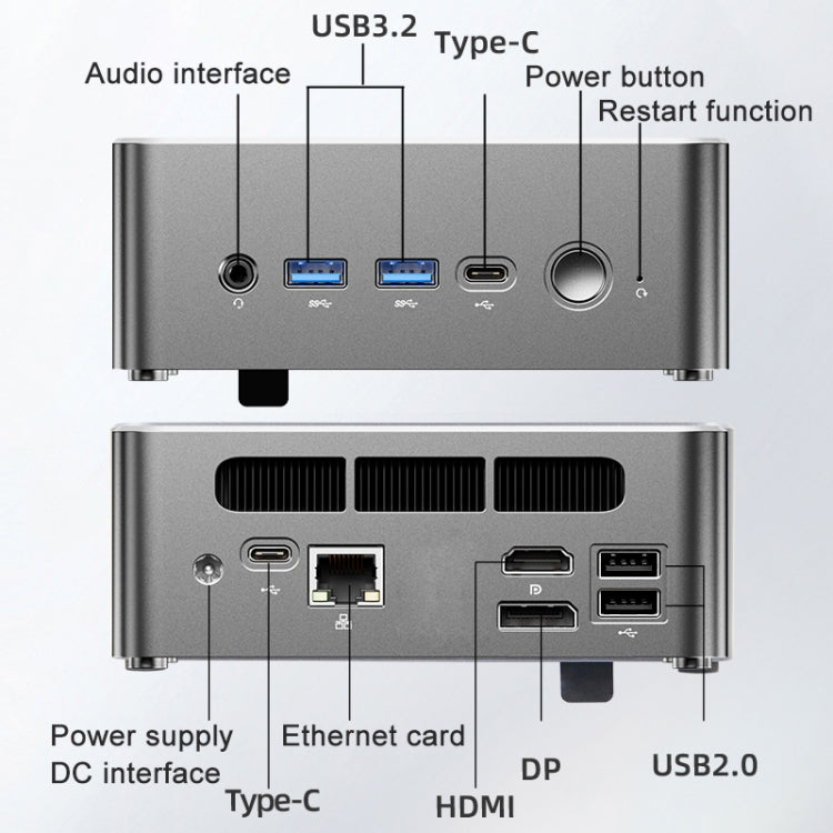 Jumper i5H Mini PC, Intel Alder Lake-N i5-12450H Octa-core 4.4GHz, RAM: 16GB, ROM: 512GB(EU Plug) - Barebone Mini PCs by jumper | Online Shopping UK | buy2fix