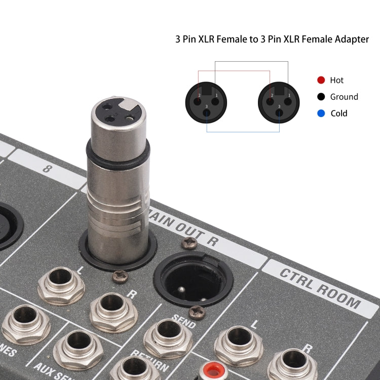 LZ1111 3Pin XLR Female to Female Adapter(Silver) - Microphone Audio Cable & Connector by buy2fix | Online Shopping UK | buy2fix