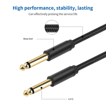 6.35mm 1/4 TRS Male to Male Electric Guitar Audio Cable, Length:5m - Microphone Audio Cable & Connector by buy2fix | Online Shopping UK | buy2fix