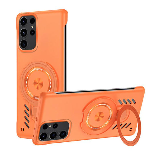 For Samsung Galaxy S25 Ultra 5G Ice Sense Series Graphene Cooling MagSafe Holder Phone Case(Orange) - Galaxy S25 Ultra 5G Cases by buy2fix | Online Shopping UK | buy2fix