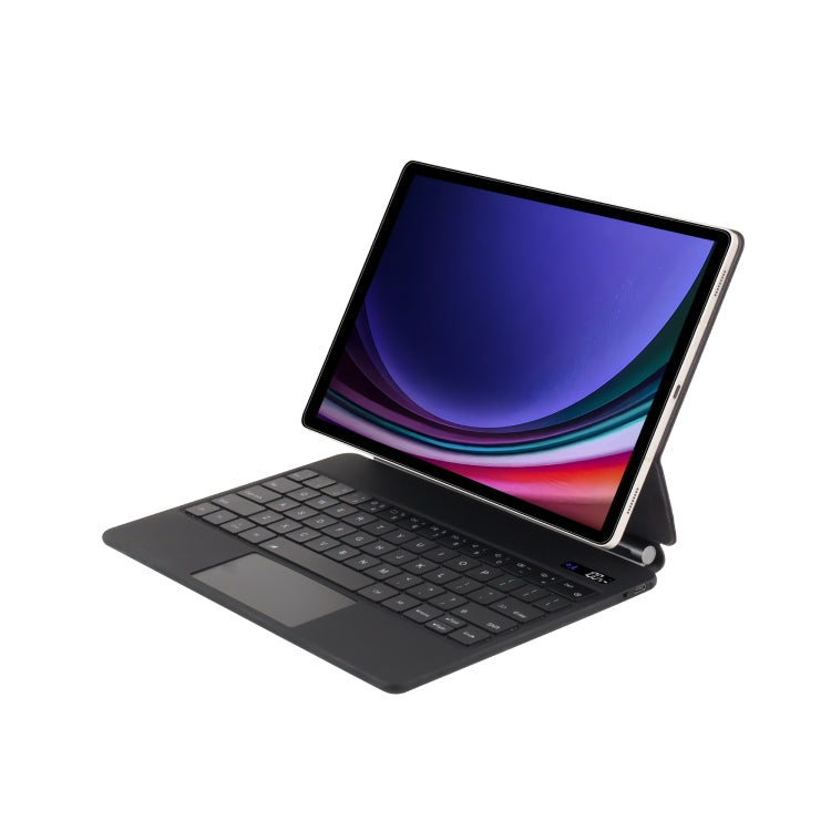 For Samsung Galaxy Tab S9 FE / S9 P710 Magnetic Bluetooth Keyboard Leather Tablet Case(Black) - Samsung Keyboard by buy2fix | Online Shopping UK | buy2fix