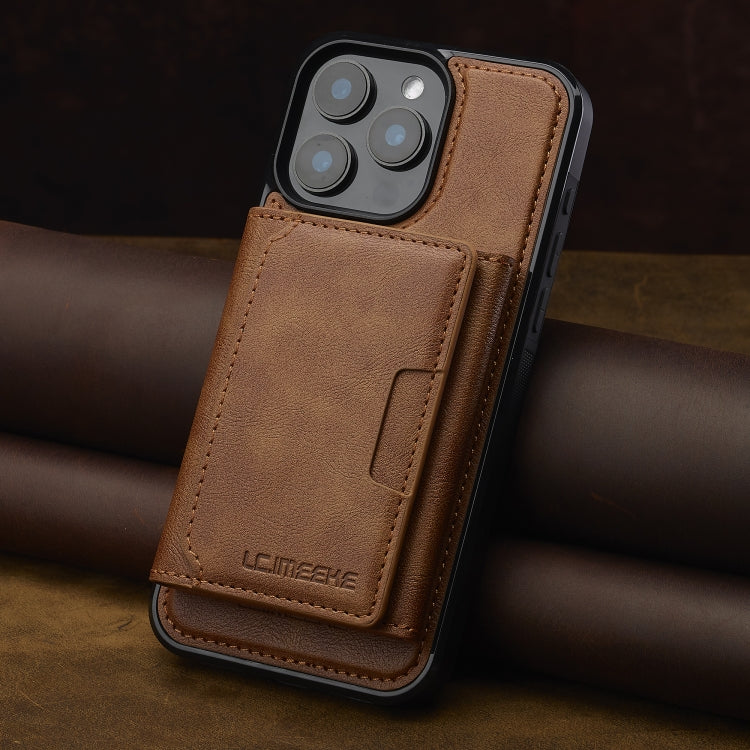 For iPhone 16 Pro LC.IMEEKE L5 Series Detachable RFID Card Bag Magsafe Phone Case(Brown) - iPhone 16 Pro Cases by LC.IMEEKE | Online Shopping UK | buy2fix