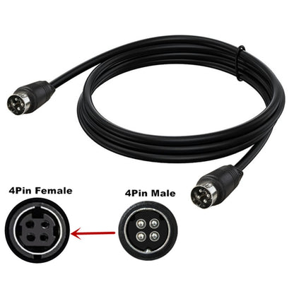 MD DIN 4 Pin Male to Male AC/DC Power Audio Adapter Cable, Length:1.5m(Black) - Microphone Audio Cable & Connector by buy2fix | Online Shopping UK | buy2fix