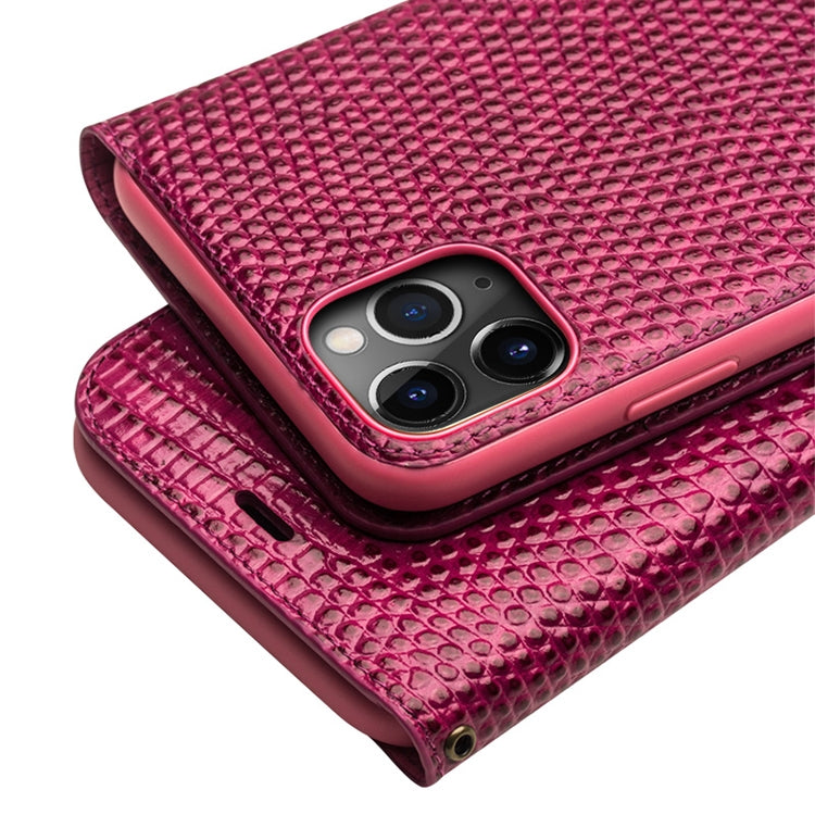 For iPhone 11 Pro QIALINO Crocodile Texture Horizontal Flip Leather Case with Wallet & Card Slots(Rose Red) - iPhone 11 Pro Cases by QIALINO | Online Shopping UK | buy2fix