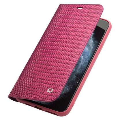 For iPhone 11 Pro Max QIALINO Crocodile Texture Horizontal Flip Leather Case with Wallet & Card Slots(Rose Red) - iPhone 11 Pro Max Cases by QIALINO | Online Shopping UK | buy2fix