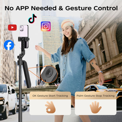 FUNSNAP A6 360 Degree Al Gimbal Selfie Stick Smart Face Tracking Integrated Tripod(Black) - Selfie Sticks by FUNSNAP | Online Shopping UK | buy2fix