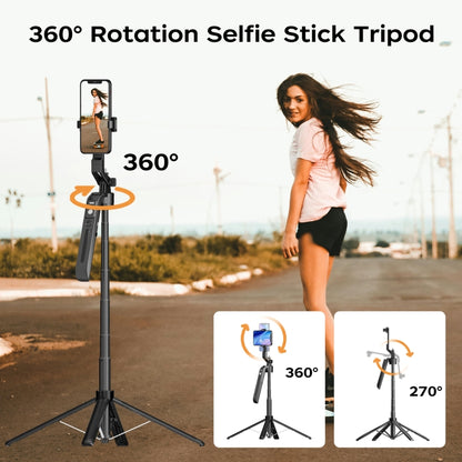 FUNSNAP A6 360 Degree Al Gimbal Selfie Stick Smart Face Tracking Integrated Tripod(Black) - Selfie Sticks by FUNSNAP | Online Shopping UK | buy2fix