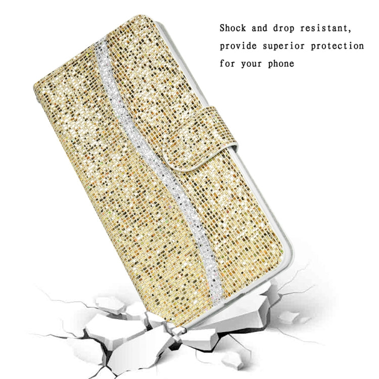 For Samsung Galaxy S25 Ultra 5G Glitter Powder Filp Leather Phone Case(Gold) - Galaxy S25 Ultra 5G Cases by buy2fix | Online Shopping UK | buy2fix