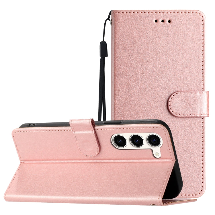 For Samsung Galaxy S25+ 5G Silk Texture Horizontal Flip Leather Phone Case(Rose Gold) - Galaxy S25+ 5G Cases by buy2fix | Online Shopping UK | buy2fix