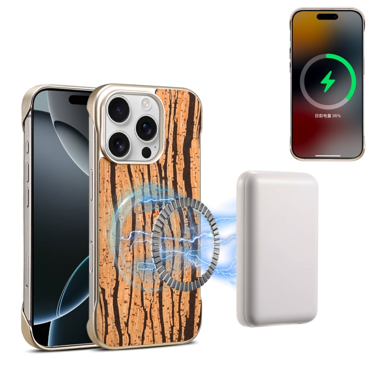 For iPhone 16 Pro Denior A18 WoodenPaint MagSafe Phone Case(Tree Pattern) - iPhone 16 Pro Cases by Denior | Online Shopping UK | buy2fix