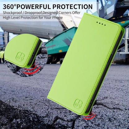 For Samsung Galaxy S25 Ultra 5G RC01 Dual-Folded Magnetic Suction RFID Leather Phone Case(Grass Green) - Galaxy S25 Ultra 5G Cases by buy2fix | Online Shopping UK | buy2fix