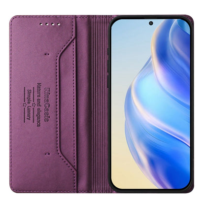 For Samsung Galaxy S25 Ultra 5G RC01 Dual-Folded Magnetic Suction RFID Leather Phone Case(Violet) - Galaxy S25 Ultra 5G Cases by buy2fix | Online Shopping UK | buy2fix