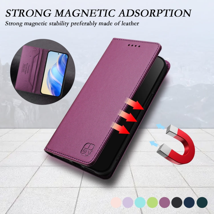 For Samsung Galaxy S25 Ultra 5G RC01 Dual-Folded Magnetic Suction RFID Leather Phone Case(Violet) - Galaxy S25 Ultra 5G Cases by buy2fix | Online Shopping UK | buy2fix