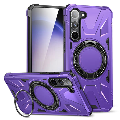 For Samsung Galaxy S25 5G MagSafe Magnetic Shockproof Phone Case with Ring Holder(Purple) - Galaxy S25 5G Cases by buy2fix | Online Shopping UK | buy2fix