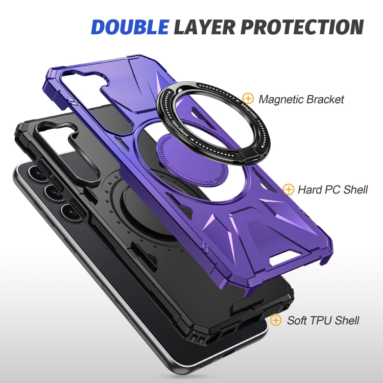 For Samsung Galaxy S25 5G MagSafe Magnetic Shockproof Phone Case with Ring Holder(Purple) - Galaxy S25 5G Cases by buy2fix | Online Shopping UK | buy2fix