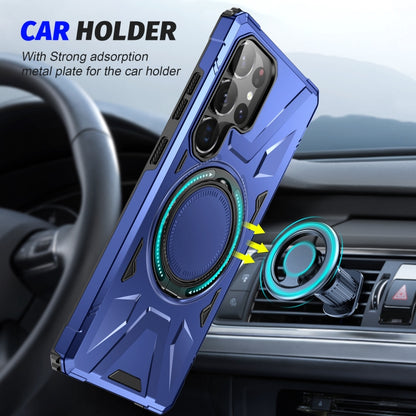 For Samsung Galaxy S25 Ultra 5G MagSafe Magnetic Shockproof Phone Case with Ring Holder(Navy Blue) - Galaxy S25 Ultra 5G Cases by buy2fix | Online Shopping UK | buy2fix