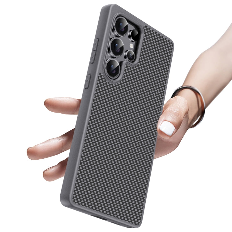 For Samsung Galaxy S25 Ultra 5G Pita Series TPU + PC Texture Phone Case(Grey) - Galaxy S25 Ultra 5G Cases by buy2fix | Online Shopping UK | buy2fix