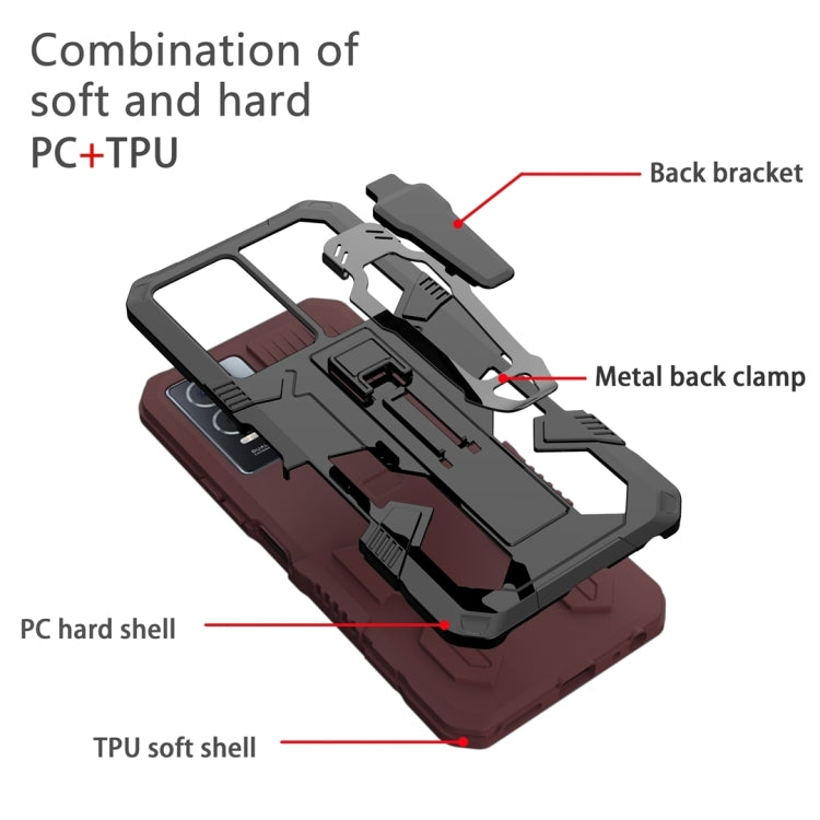 For Samsung Galaxy S25 Ultra 5G Armor Warrior Shockproof PC + TPU Phone Case(Brown) - Galaxy S25 Ultra 5G Cases by buy2fix | Online Shopping UK | buy2fix