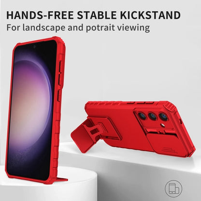 For Samsung Galaxy S25+ 5G Stereoscopic Holder Sliding Camshield Phone Case(Red) - Galaxy S25+ 5G Cases by buy2fix | Online Shopping UK | buy2fix