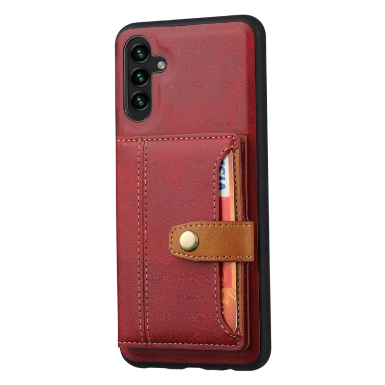 For Samsung Galaxy S25+ 5G Calfskin Card Slot TPU Hybrid PU Phone Case(Red) - Galaxy S25+ 5G Cases by buy2fix | Online Shopping UK | buy2fix