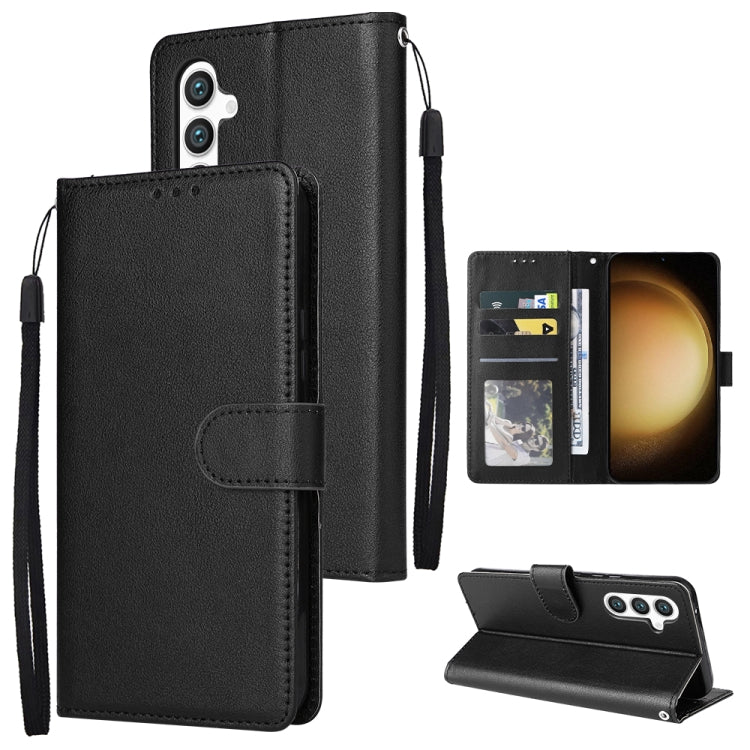 For Samsung Galaxy S25+ 5G 3-Card Slots Multifunctional Leather Phone Case(Black) - Galaxy S25+ 5G Cases by buy2fix | Online Shopping UK | buy2fix