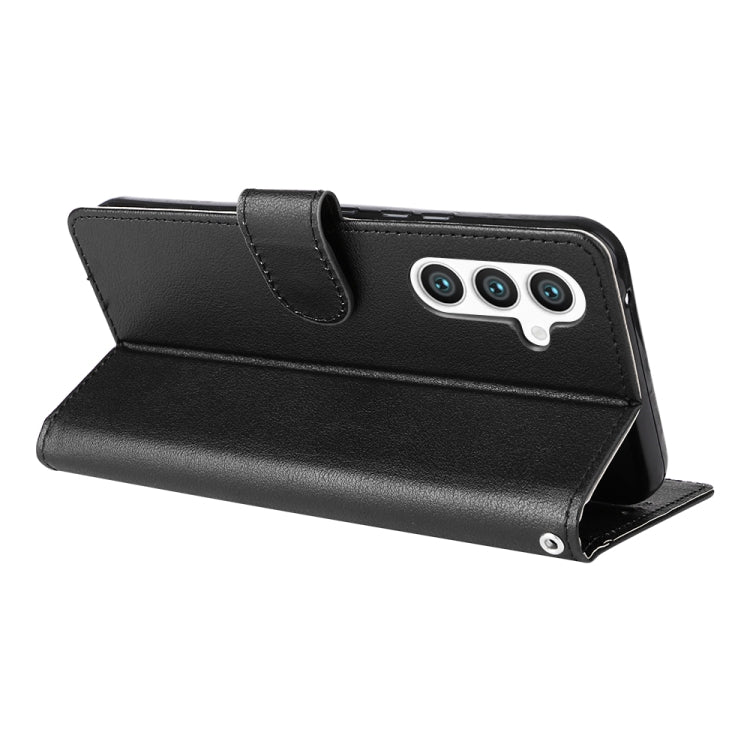 For Samsung Galaxy S25 5G 3-Card Slots Multifunctional Leather Phone Case(Black) - Galaxy S25 5G Cases by buy2fix | Online Shopping UK | buy2fix