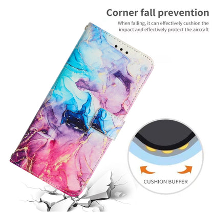 For Samsung Galaxy S25+ 5G Painted Marble Pattern Leather Phone Case(Pink Purple) - Galaxy S25+ 5G Cases by buy2fix | Online Shopping UK | buy2fix