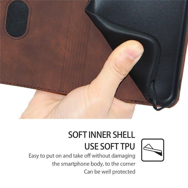 For Samsung Galaxy S25+ 5G Skin Feel Magnetic Leather Phone Case(Dark Brown) - Galaxy S25+ 5G Cases by buy2fix | Online Shopping UK | buy2fix