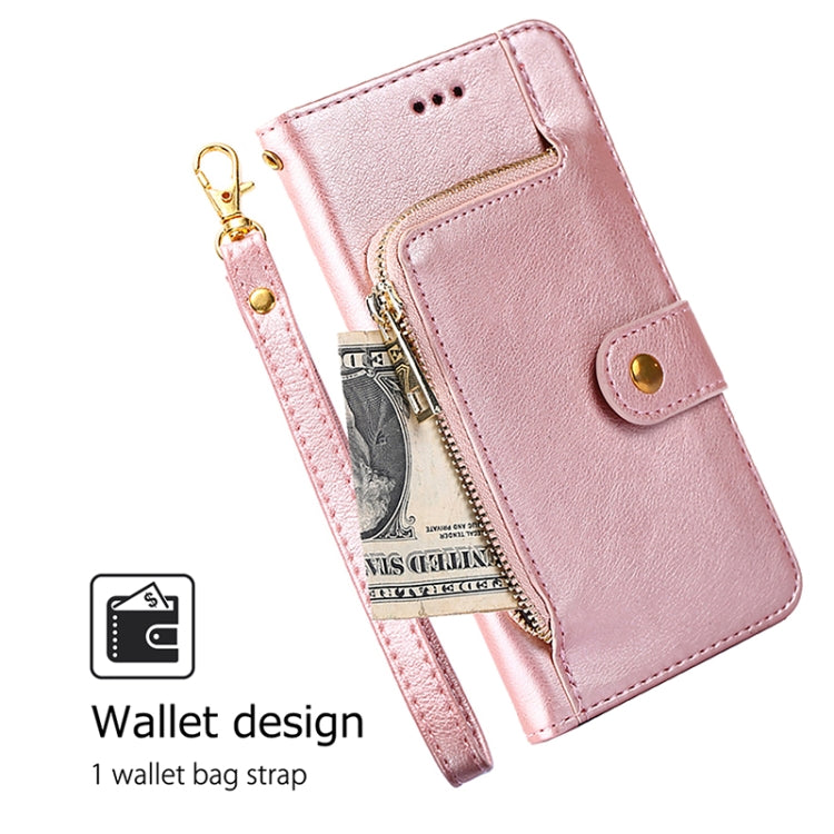 For Samsung Galaxy S25+ 5G Zipper Bag Leather Phone Case(Rose Gold) - Galaxy S25+ 5G Cases by buy2fix | Online Shopping UK | buy2fix