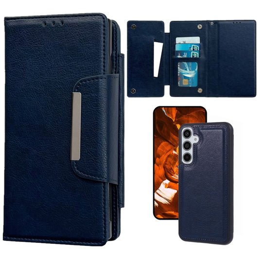 For Samsung Galaxy S25+ 5G Multifunctional 7-Card Wallet Leather Phone Case(Royal Blue) - Galaxy S25+ 5G Cases by buy2fix | Online Shopping UK | buy2fix