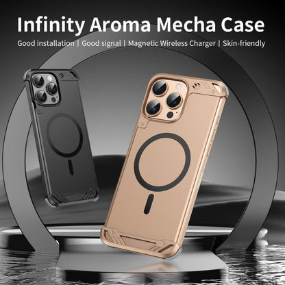 For iPhone 16 Pro R-JUST RJ63 Frameless Aroma Mecha MagSafe Phone Case(Silver) - iPhone 16 Pro Cases by R-JUST | Online Shopping UK | buy2fix