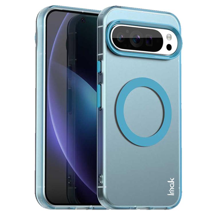 For Google Pixel 9 / 9 Pro IMAK Candy Series Shockproof MagSafe Phone Case(Blue) - Google Cases by imak | Online Shopping UK | buy2fix