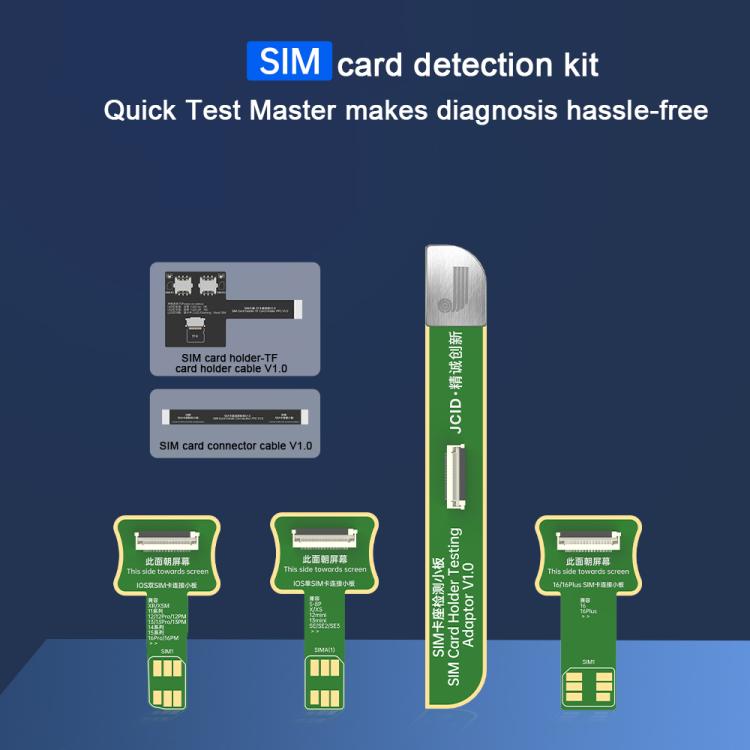 JCID V1S Pro / V1SE SIM Card Holder Testing Set for iPhone 5-16 / Android SIM + TF Card - Test Tools by JC | Online Shopping UK | buy2fix