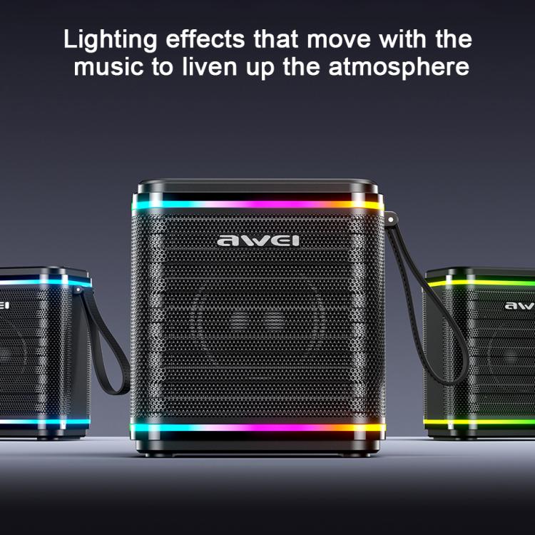 awei KA3 15W Portable Bluetooth Speaker with RGB Light(Black) - Desktop Speaker by awei | Online Shopping UK | buy2fix