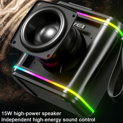 awei KA3 15W Portable Bluetooth Speaker with RGB Light(Black) - Desktop Speaker by awei | Online Shopping UK | buy2fix