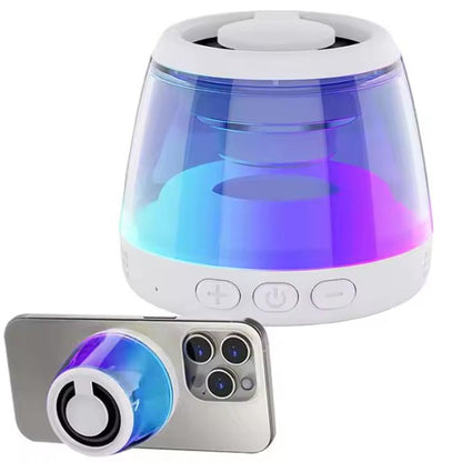 M2 Portable RGB Light Smart Bluetooth Speaker Magnetic Speaker Phone Holder(White) - Mini Speaker by buy2fix | Online Shopping UK | buy2fix