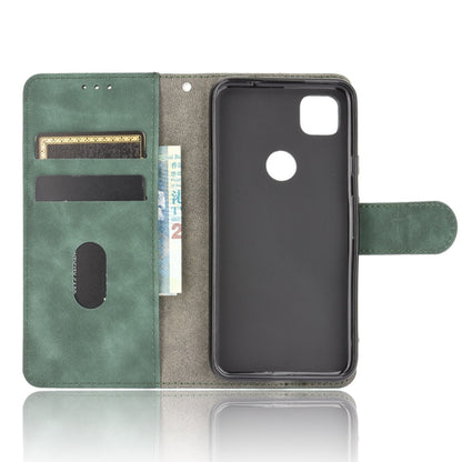 For Google Pixel 4a Solid Color Skin Feel Magnetic Buckle Horizontal Flip Calf Texture PU Leather Case with Holder & Card Slots & Wallet(Green) - Google Cases by buy2fix | Online Shopping UK | buy2fix