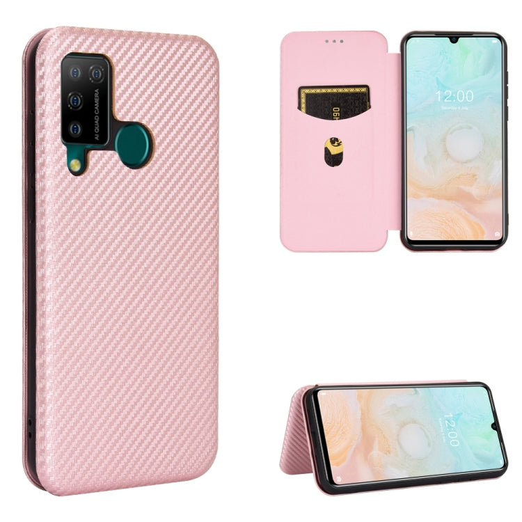 For DOOGEE N20 Pro Carbon Fiber Texture Horizontal Flip TPU + PC + PU Leather Case with Card Slot(Pink) - More Brand by buy2fix | Online Shopping UK | buy2fix