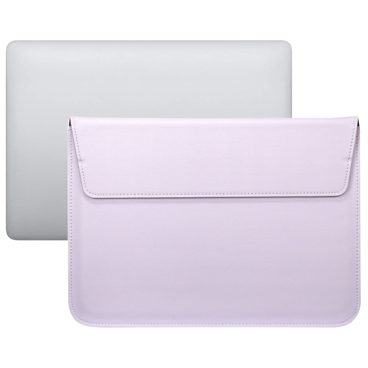 PU Leather Ultra-thin Envelope Bag Laptop Bag for MacBook Air / Pro 15 inch, with Stand Function(Light Purple) - Protective Bags by buy2fix | Online Shopping UK | buy2fix