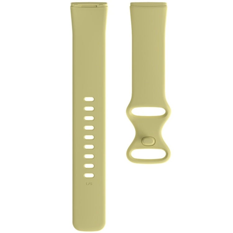 For Fitbit Versa 4 / Versa 3 / Sense 2 / Sense Silicone Watch Band, Size: L(Creamy Yellow) - Watch Bands by buy2fix | Online Shopping UK | buy2fix