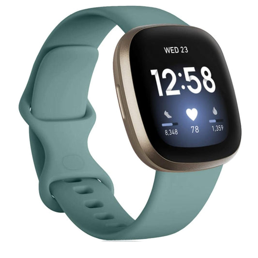For Fitbit Versa 4 / Versa 3 / Sense 2 / Sense Silicone Watch Band, Size: L(Pine Needle Green) - Watch Bands by buy2fix | Online Shopping UK | buy2fix