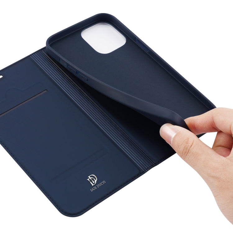 For iPhone 12 / 12 Pro DUX DUCIS Skin Pro Series Horizontal Flip PU + TPU Leather Case with Holder & Card Slots(Blue) - iPhone 12 / 12 Pro Cases by DUX DUCIS | Online Shopping UK | buy2fix